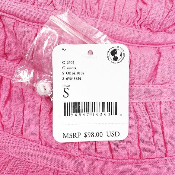 Free People Chloe Top Small Aurora Pink Cotton Barbie Girlcore Coquette Summer - Picture 15 of 16